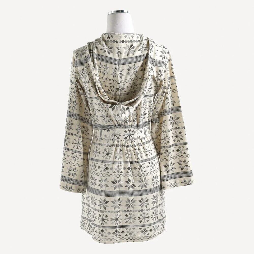 NWT Kate Quinn Hooded Pocket Robe Nordic Snowflake Organic Cotton M/L - Picture 2 of 2
